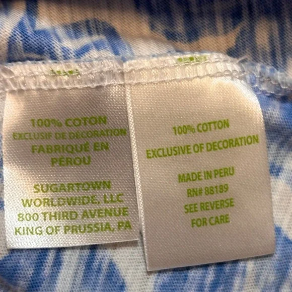 Lilly Pulitzer Kaia Tunic Top Womens M Blue Aqua Coral Cotton V-Neck Soutache - Picture 10 of 12